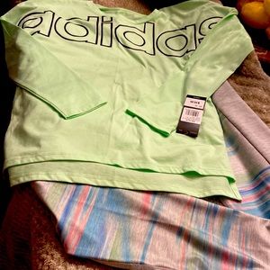 Adidas girls active wear sz 16. 2 pc long sleeve top and leggings. New w tag